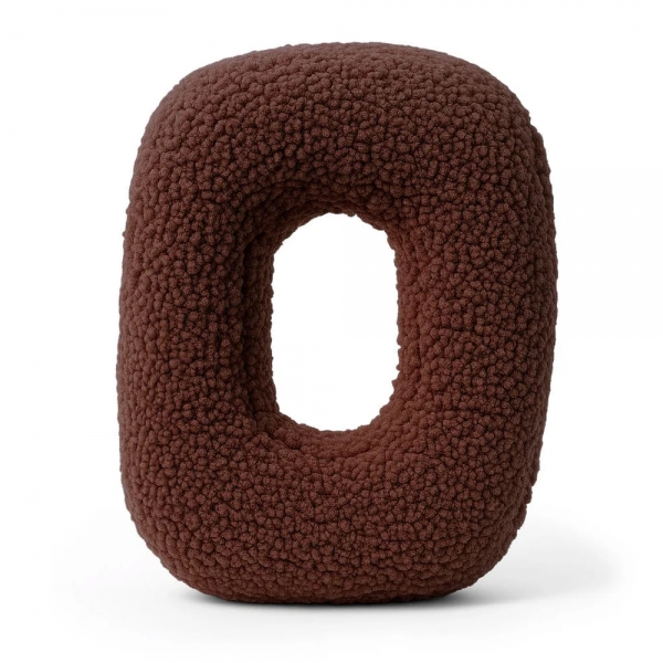 MeowBaby Buchstaben-Kissen Bearly O - chocolate