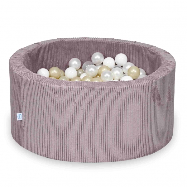 MiMii Bällebad 90x40cm Cord dusty lavender mit 300 Bällen zum selber Gestalten nach Wunsch
