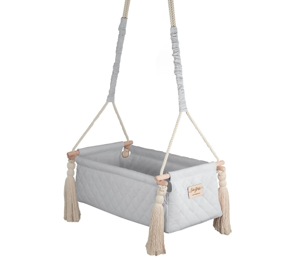 BabySteps Babywiege Newborn Velvet Swing - Icegray