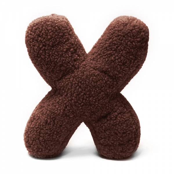 MeowBaby Buchstaben-Kissen Bearly X - chocolate