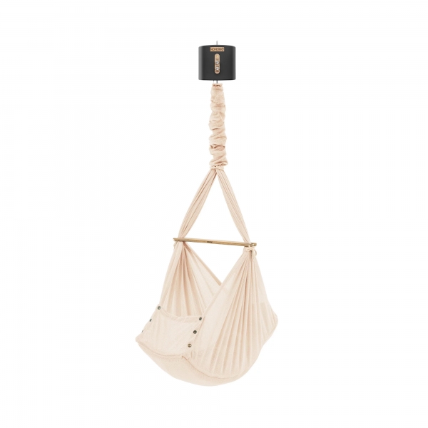 NONOMO Swinging Dreams Federwiege mit Motor anthrazit &amp; Deckenbefestigung - Almond