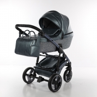 JUNAMA Kombi Kinderwagen Glitter Nachgrün-Silver