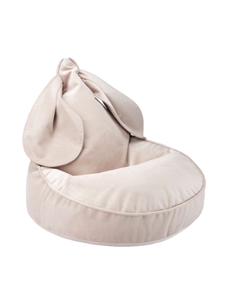 WIGIWAMA Sitzsack Hase Beige | Samt-Stoff