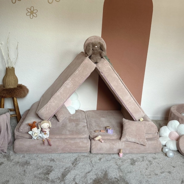 MeowBaby Spielsofa Ästhetik Premium Cord - powder pink