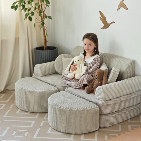 MeowBaby Spielsofa Mini Max Ästhetik Cord - ecru/beige