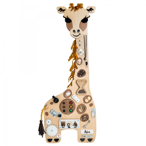 Foxy Family BusyBoard - Montessori BusyBoard - Giraffe Franca