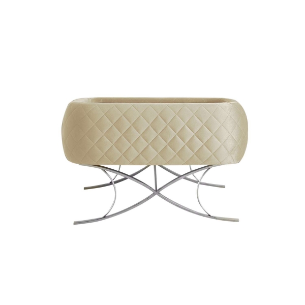 JABARI Babywiege Vignola mit Fuß - Beige/Silber