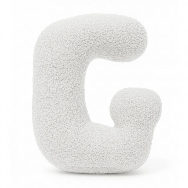 MeowBaby Buchstaben-Kissen Bearly G - creme/weiß