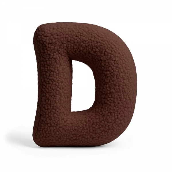 MeowBaby Buchstaben-Kissen Bearly D - chocolate