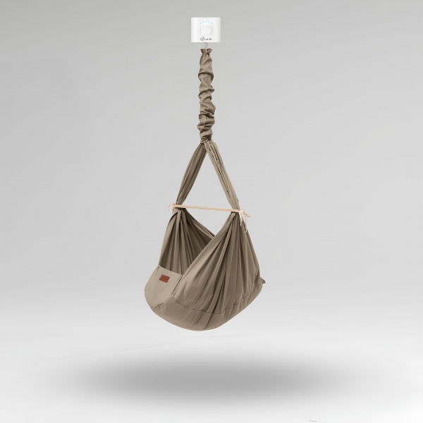 Design4Kids Federwiege Baby Classic mit Motor & Deckenbefestigung - taupe