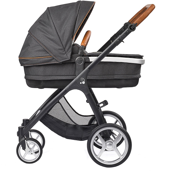 Gesslein Kombi Kinderwagen Smiloo Fun, schwarz/cognac - phantomgrau