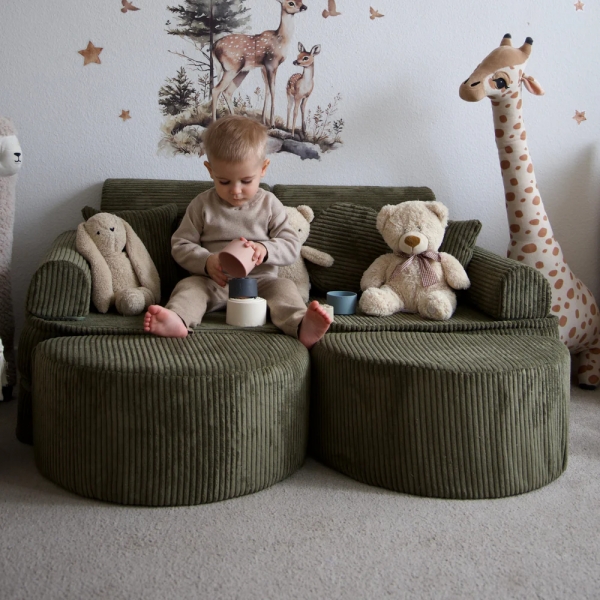 MeowBaby Spielsofa Mini Max Ästhetik Cord - khaki