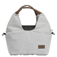 Gesslein Wickeltasche N°5 | Design 165 | hellgrau meliert/tabak