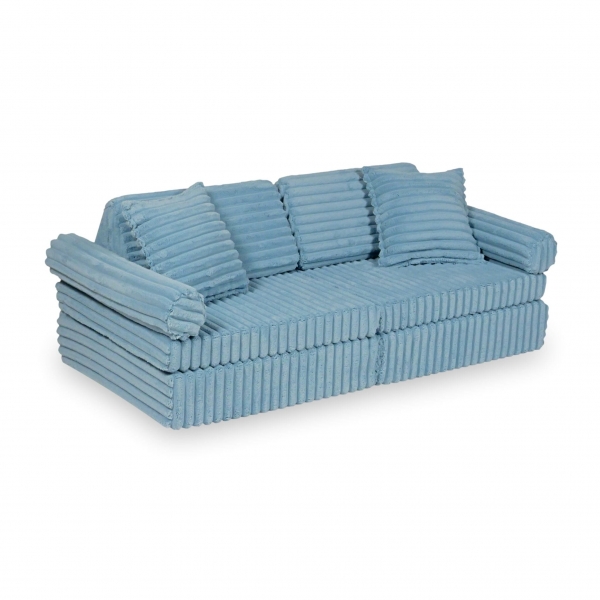 MiMii Spielsofa Mini Komfort Waffle-Cord - morning blue