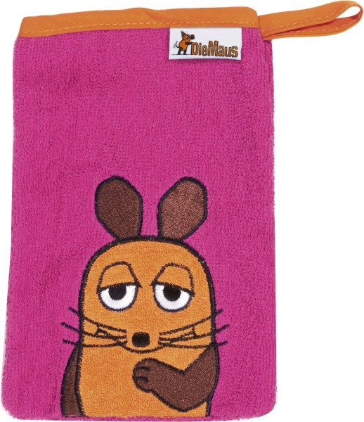 Playshoes Frottee-Waschhandschuh DIE MAUS, pink