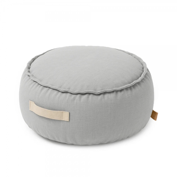 MeowBaby Outzy Kinder-Sitzpouf rund - Feather Fog Gray