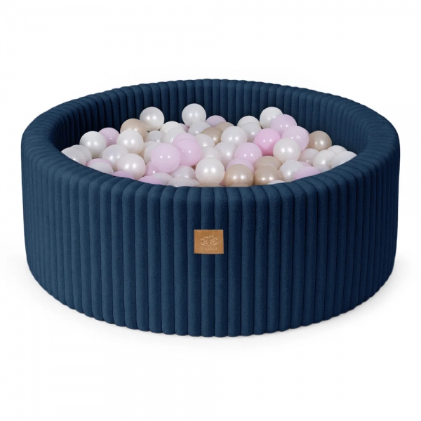 MeowBaby Bällebad Churros 90x30cm midnight blue mit 200 Bällen zum selber Gestalten nach Wunsc