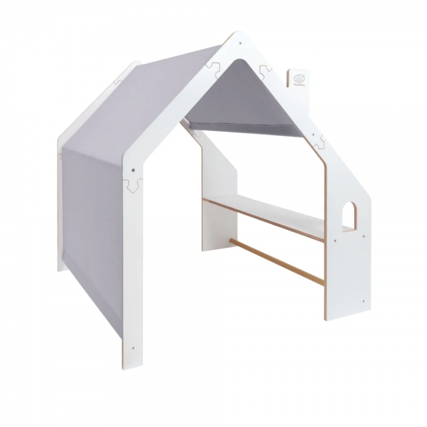 MeowBaby Spielhaus/Kaufladen weiss mit blauem Dach