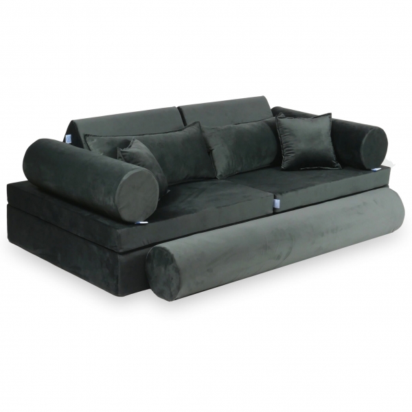 MiMii Spielsofa Deluxe Velvet - steel grey
