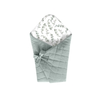 BabySteps Einschlagdecke VELVET Eukalyptus - Sky Gray