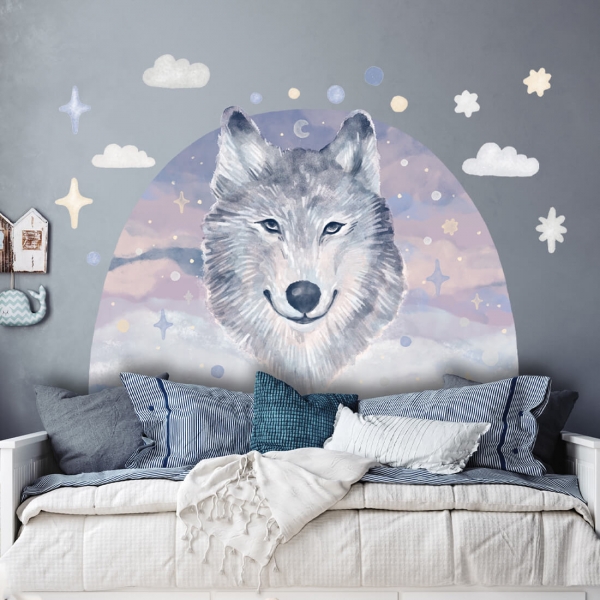 PASTELOWE LOVE XL Wandtattoo/-aufkleber Wolf