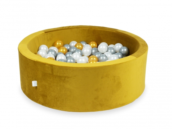 MiMii Bällebad VELVET gold 90x30cm mit 200 Bällen zum selber Gestalten nach Wunsch