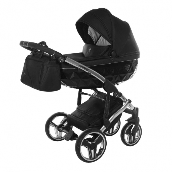 JUNAMA Kombi Kinderwagen DIAMOND S LINE V3 - schwarz/silver