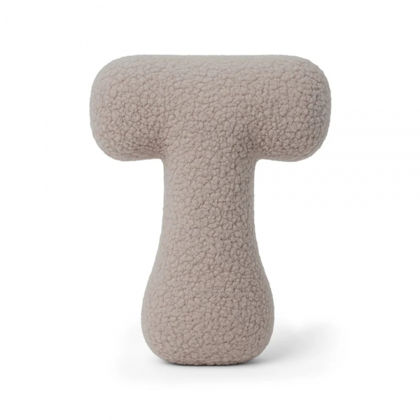 MeowBaby Buchstaben-Kissen Bearly T - taupe