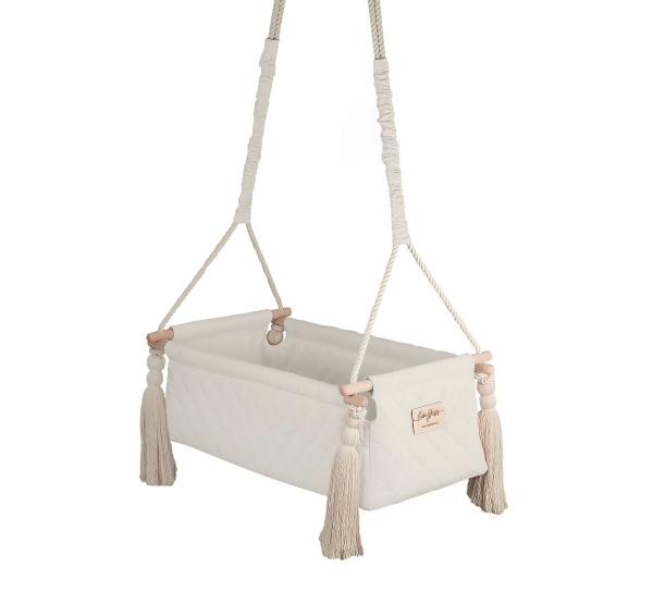 BabySteps Babywiege Newborn Velvet Swing - Ecru