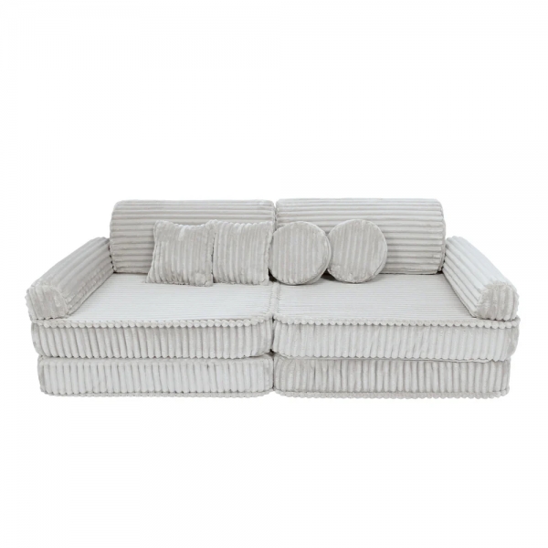 MeowBaby Spielsofa Churros Plüsch-Cord - Cotton Beige