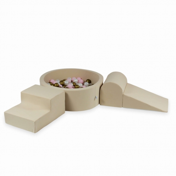 MiMii Schaumspielset beige mit Bällebad und 200 Bälle zum selber Gestalten