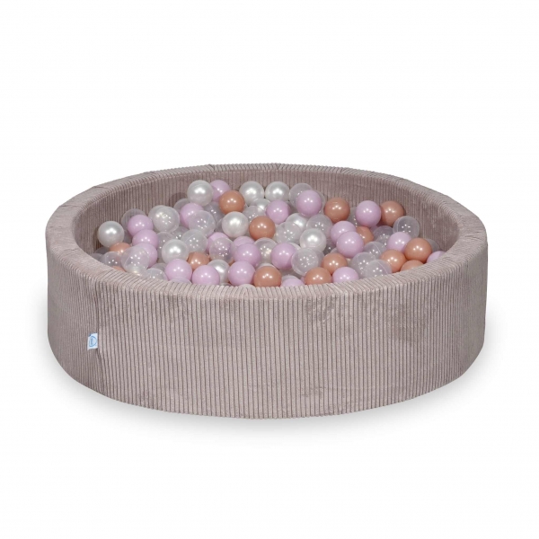 MiMii Bällebad 110x30cm Cord misty rose mit 400 Bällen zum selber Gestalten nach Wunsch