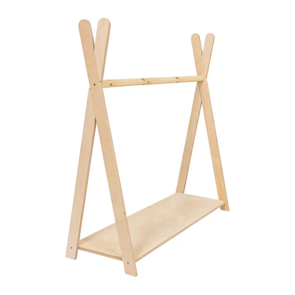 MeowBaby Montessori Tipi Kleiderständer groß - natur