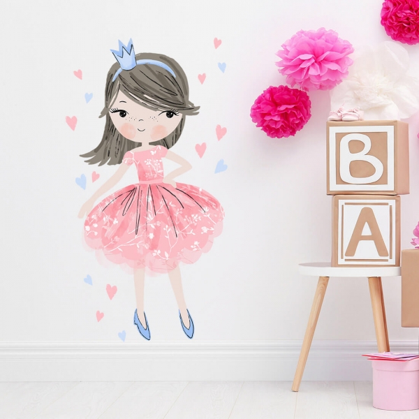 PASTELOWE LOVE XL Wandtattoo/-aufkleber Prinzessin rosa