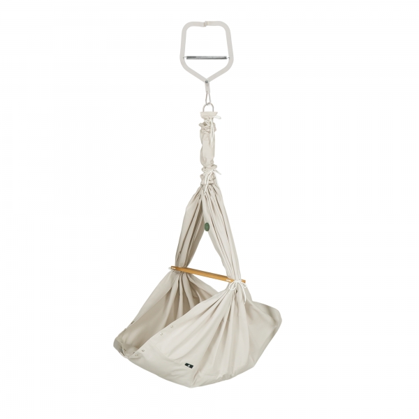 PAULI &amp; CO Federwiegen-Set Baby Premium &amp; Türklammer - Natur Taupe