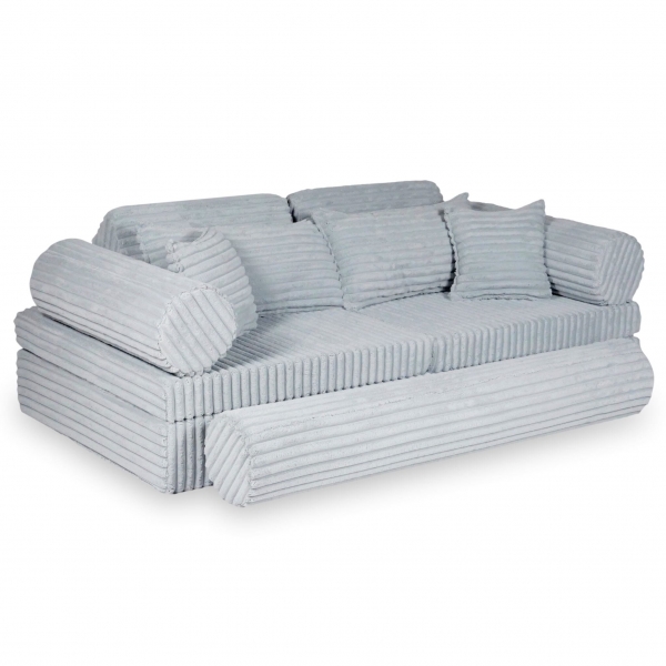 MiMii Spielsofa Deluxe Waffle-Cord - ash grey