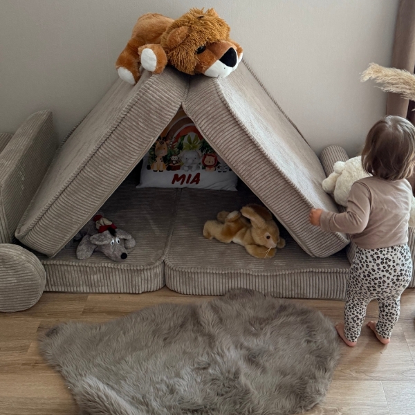 Design4Kids Spielsofa Jewel Cord - hazelnut taupe