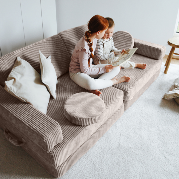Design4Kids XXL Spielsofa Cord Grande - hazelnut taupe