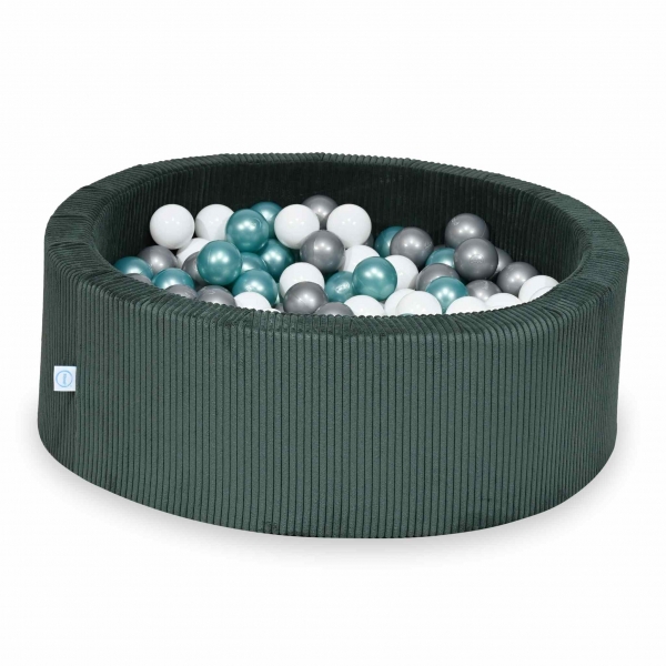 MiMii Bällebad 90x30cm Cord dark cyan mit 200 Bällen zum selber Gestalten nach Wunsch