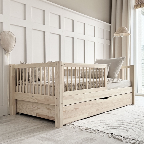 Design4kids Kinderbett Jimina Komfort Deluxe - 190x90 Naturholz