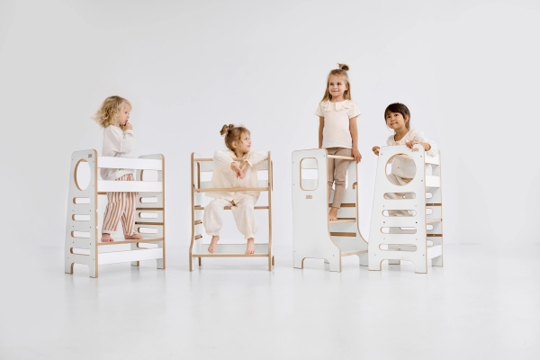 BabyWood Küchenhelfer/Lernturm SLIM M Double - pink