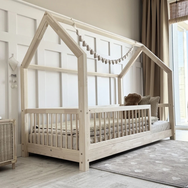 Design4Kids Hausbett Zefiro Komfort - 160x80 Naturholz