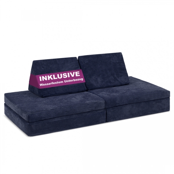 LINODINO Spielsofa Cord Spielparadies - Weltraumblau