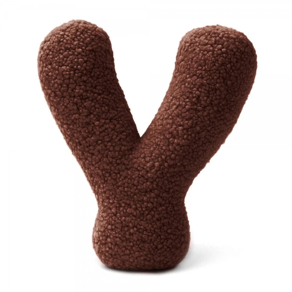 MeowBaby Buchstaben-Kissen Bearly Y - chocolate