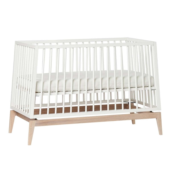 Leander Luna Babybett, 120x60 cm, Weiss/Eiche