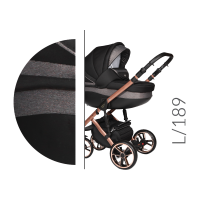 Baby Merc Kombikinderwagen 2 in 1 FASTER 3 ltd. L189 grau roségold - 10-teilig