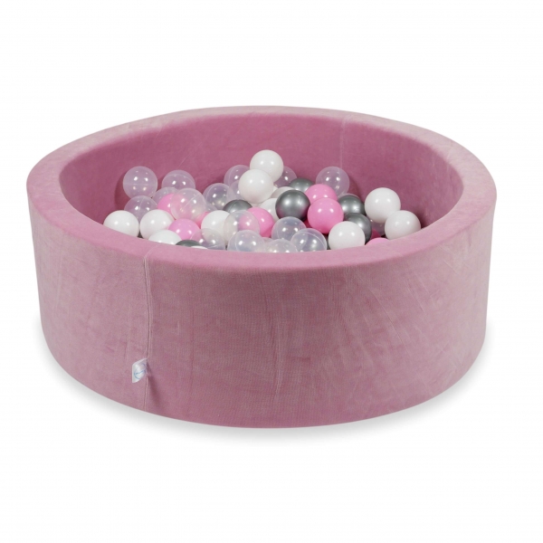 MiMii Bällebad VELVET Soft rosa 90x30cm mit 200 Bällen zum selber Gestalten nach Wunsch