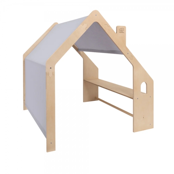 MeowBaby Spielhaus/Kaufladen natur mit blauem Dach