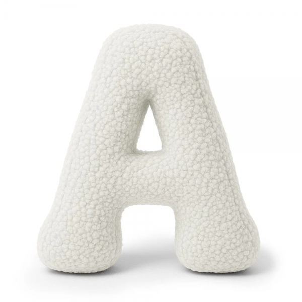 MeowBaby Buchstaben-Kissen Bearly A - creme/weiß