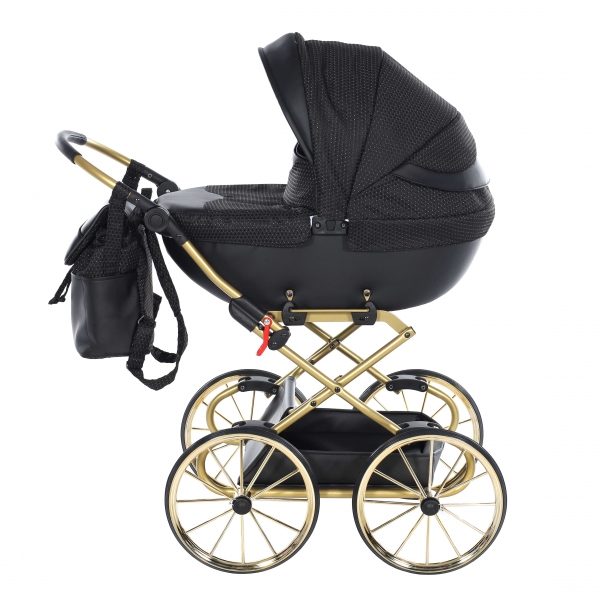 JUNAMA Puppenwagen Mini Dolce 10 - schwarz/gold